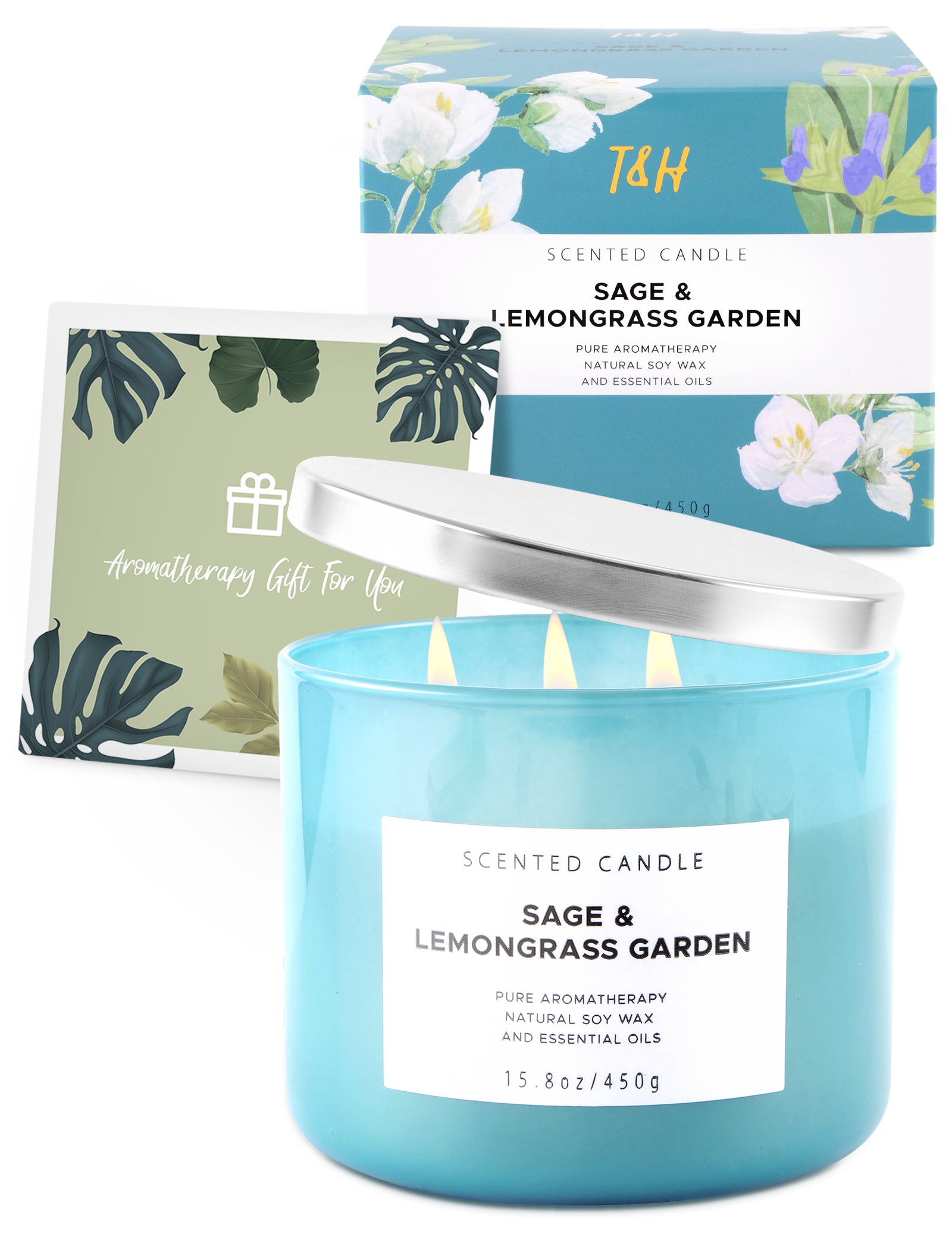 Light Up Sage & Lemongrass Botanical Gel Candle