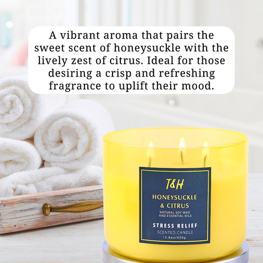 Honeysuckle & Citrus Soy Candle 3-Wick