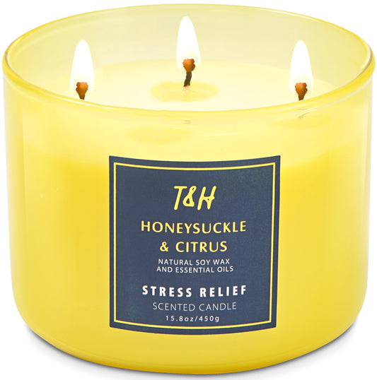 Honeysuckle & Citrus Soy Candle 3-Wick