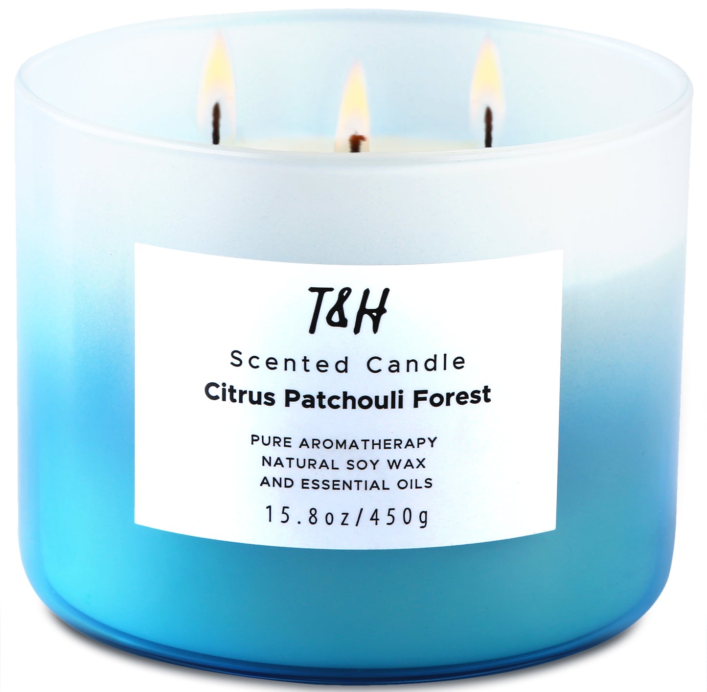 Citrus Patchouli Forest Soy Candle 3-Wick