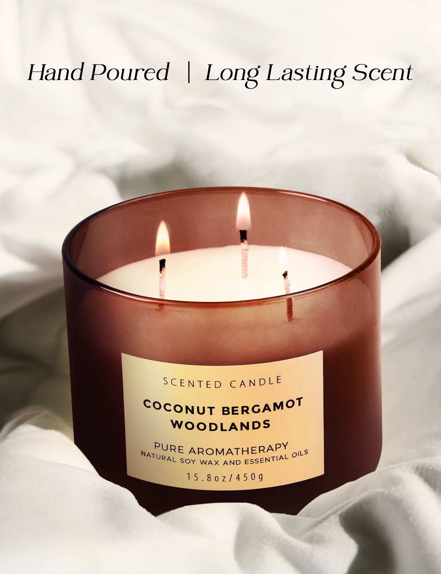 Coconut Bergamot Woodlands Soy Candle 3-Wick