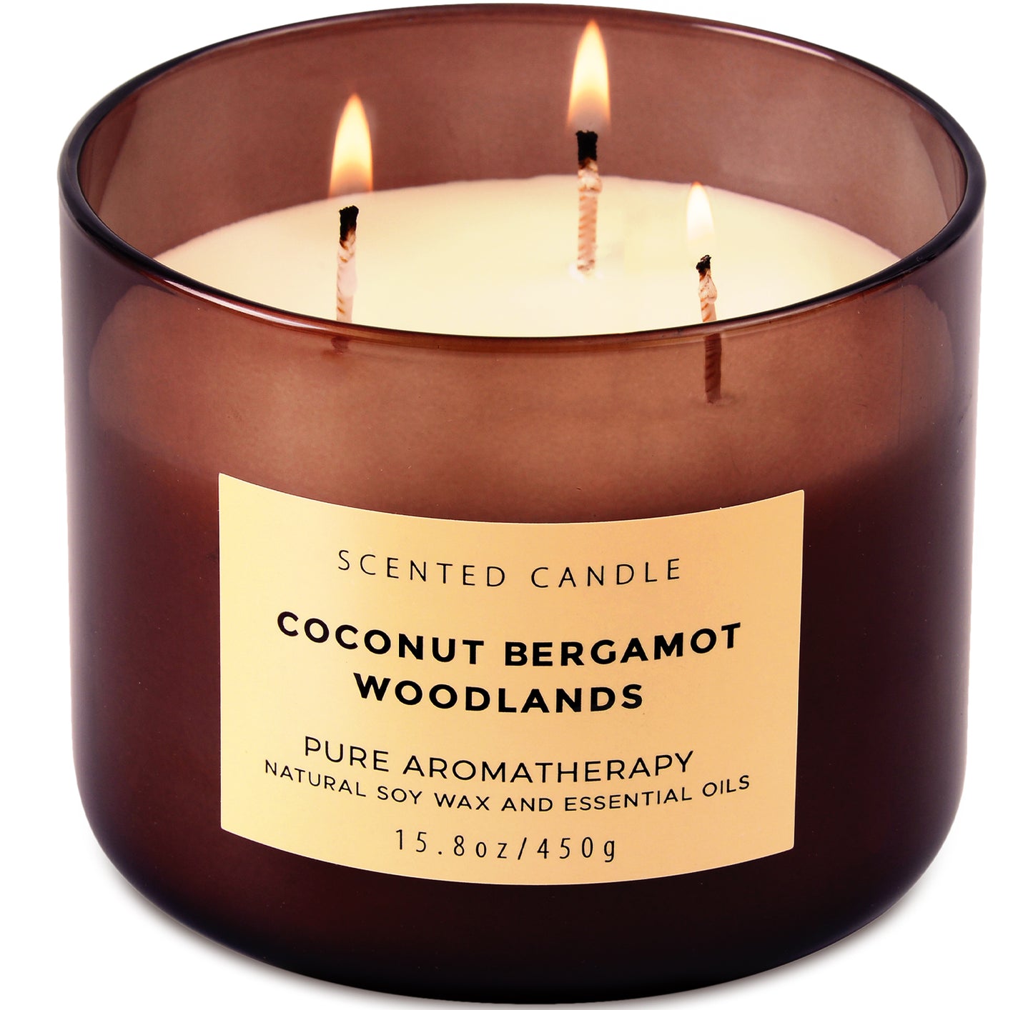 Coconut Bergamot Woodlands Soy Candle 3-Wick