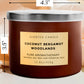 Coconut Bergamot Woodlands Soy Candle 3-Wick