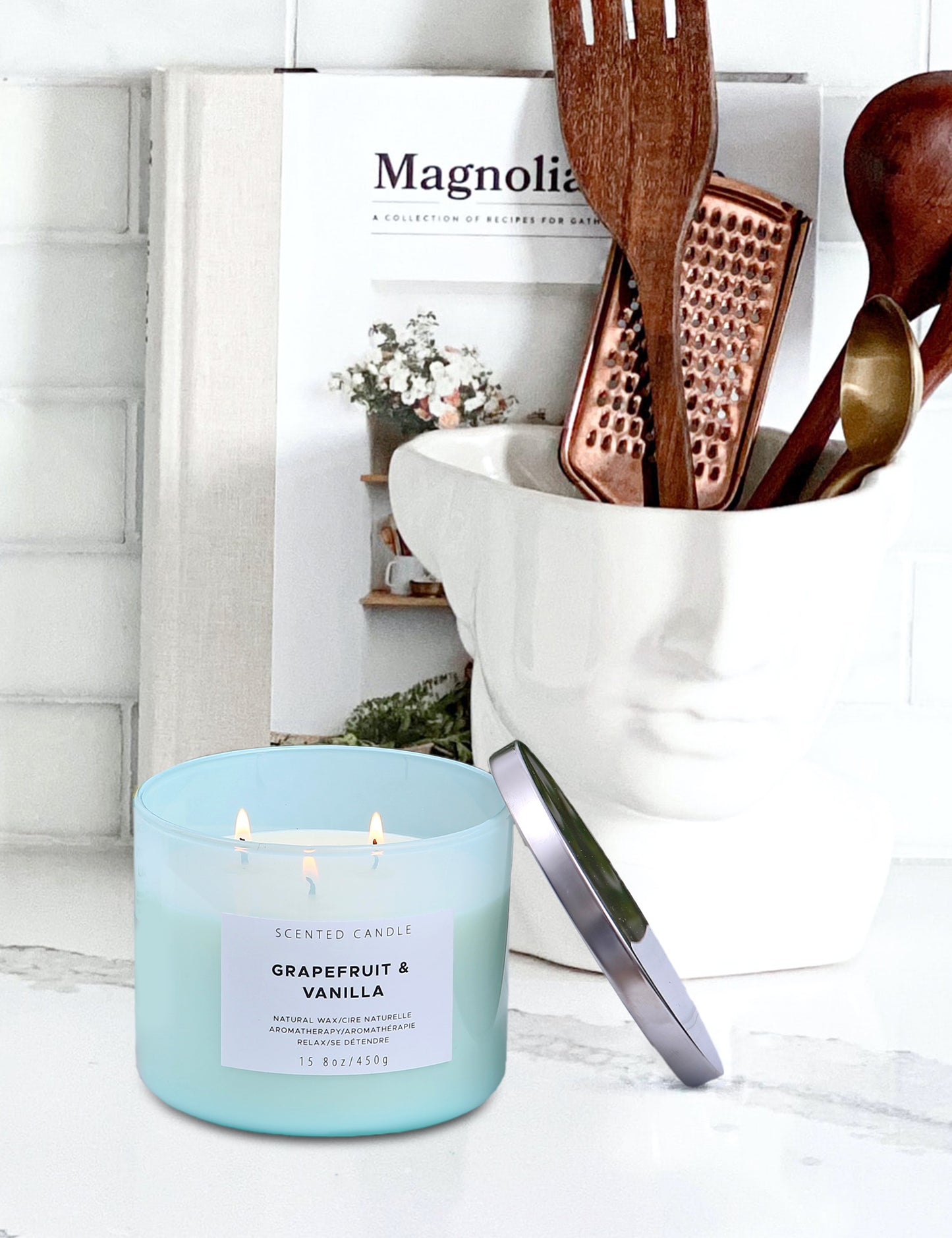 Grapefruit & Vanilla Soy Candle 3-Wick