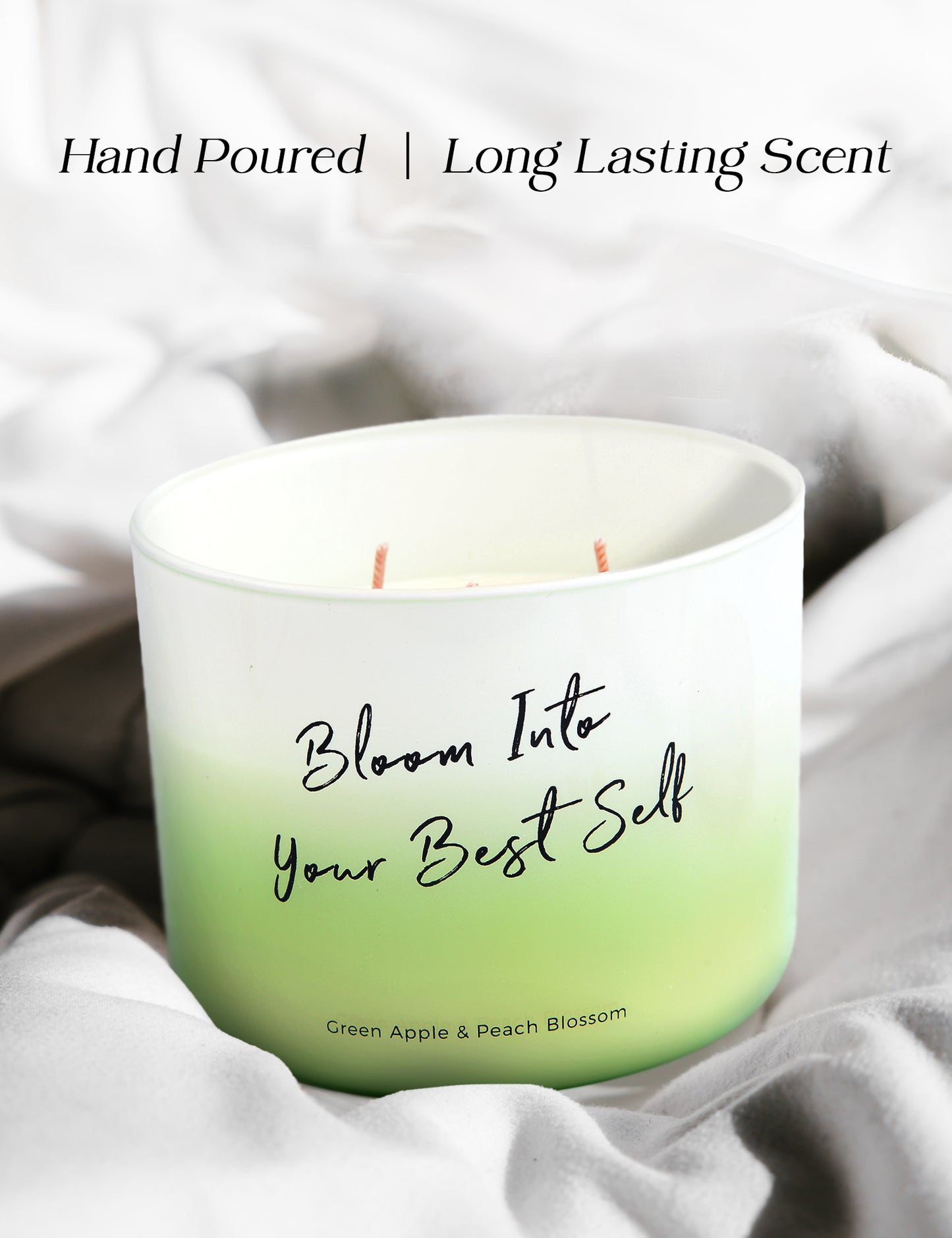 Green Apple & Peach Blossom Soy Candle 3-Wick