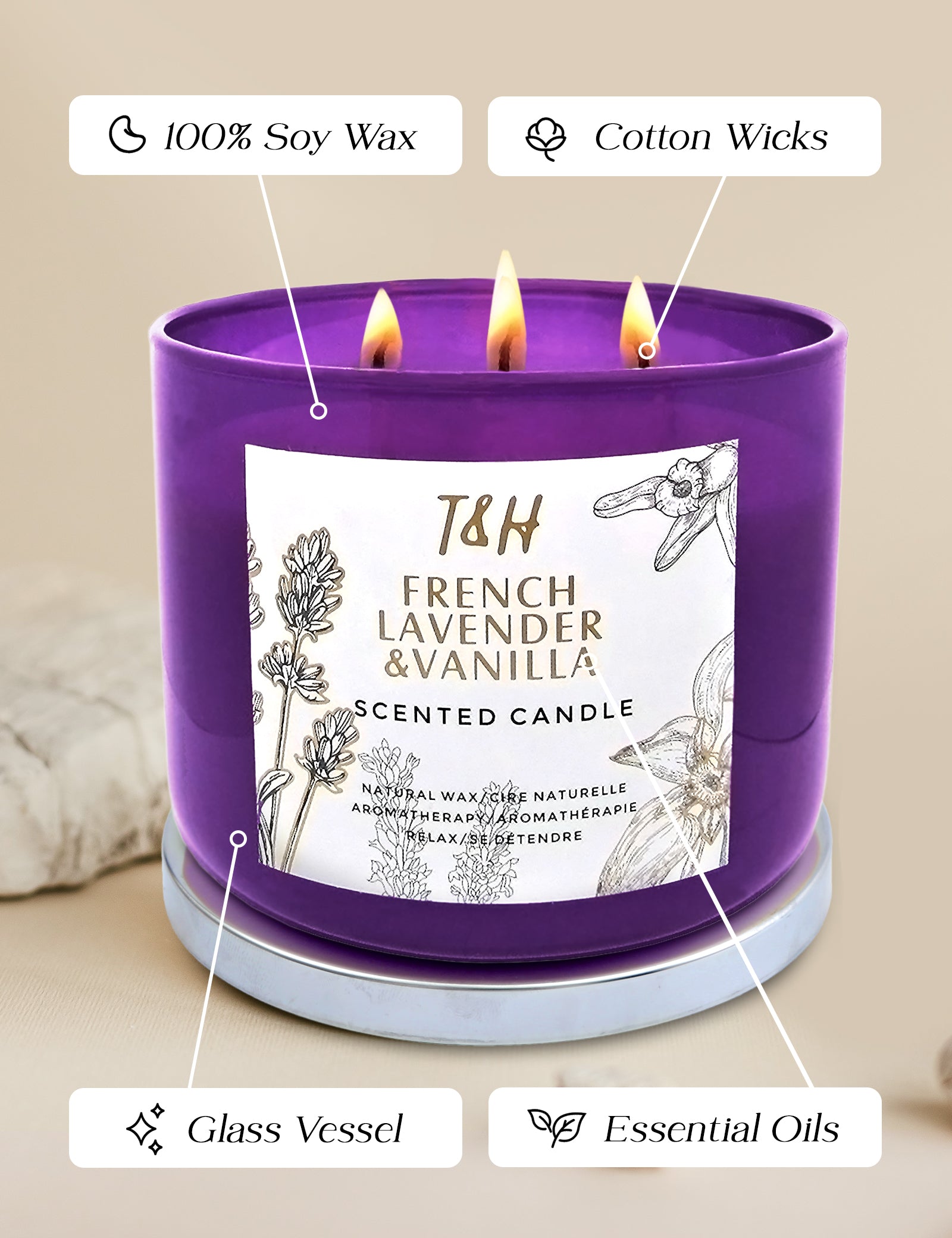 MELALEUCA Double-Wick Soy Candle: Lavender online & Manuka Honey