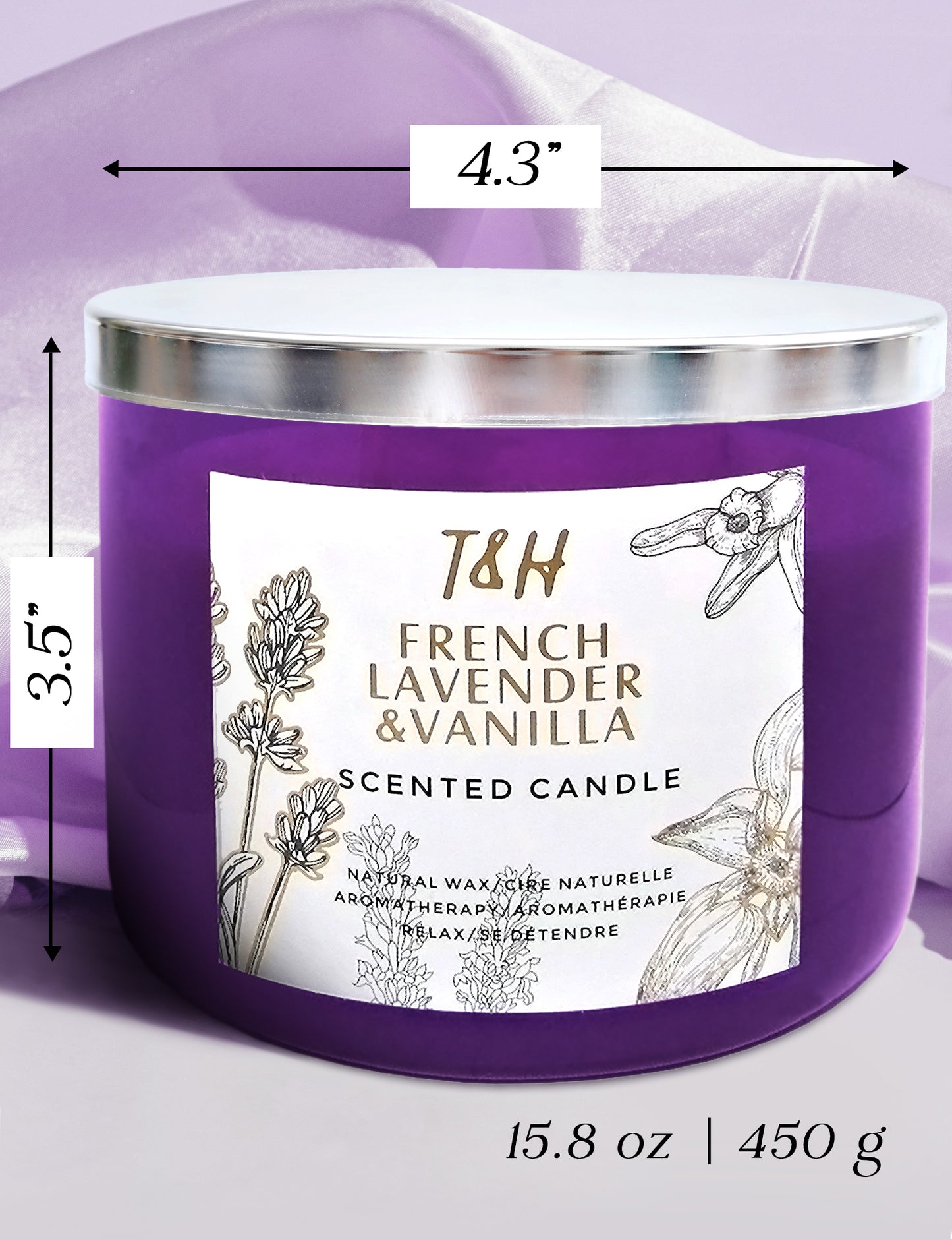 Lavender & Vanilla Soy Candle 3-Wick