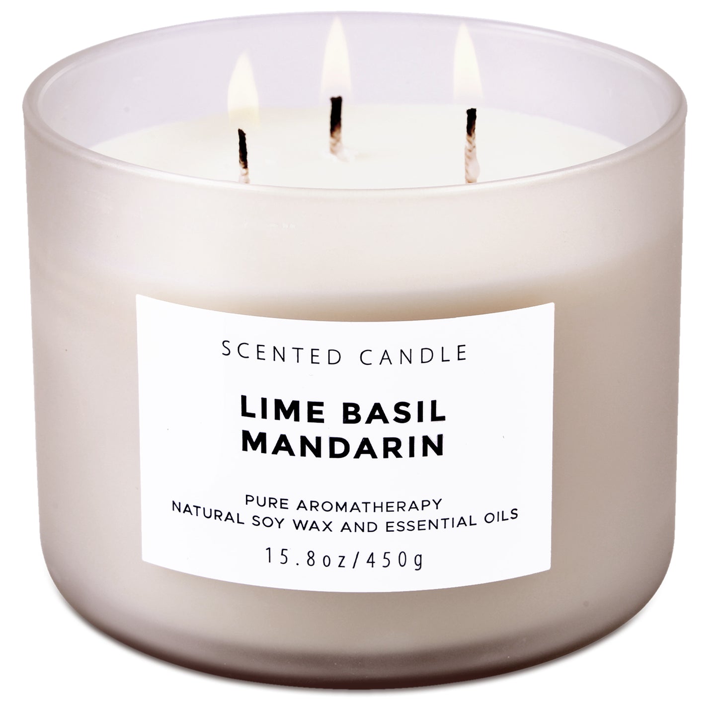 Lime Basil Mandarin Soy Candle 3-Wick