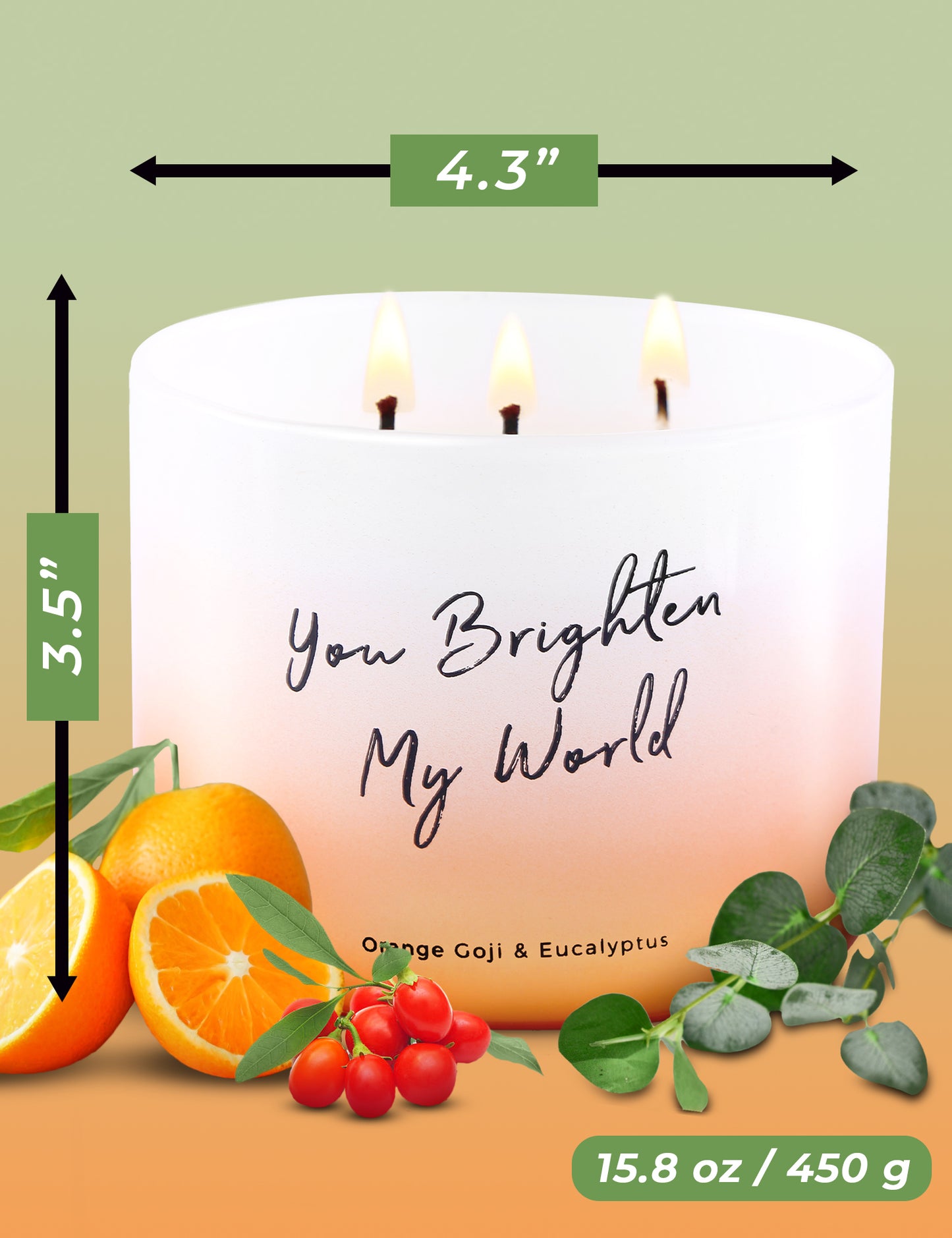 Orange Goji & Eucalyptus Soy Candle 3-Wick