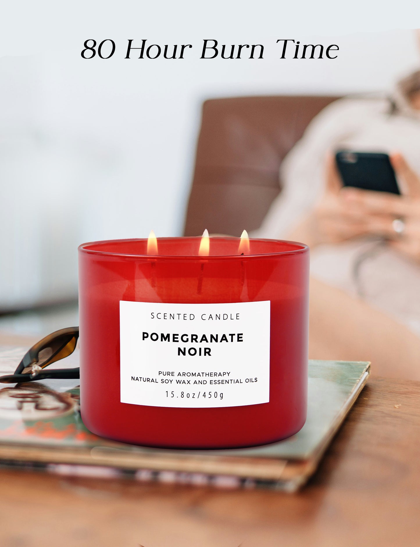 Pomegranate Noir Soy Candle 3-Wick