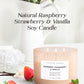 Raspberry Strawberry & Vanilla Soy Candle 3-Wick