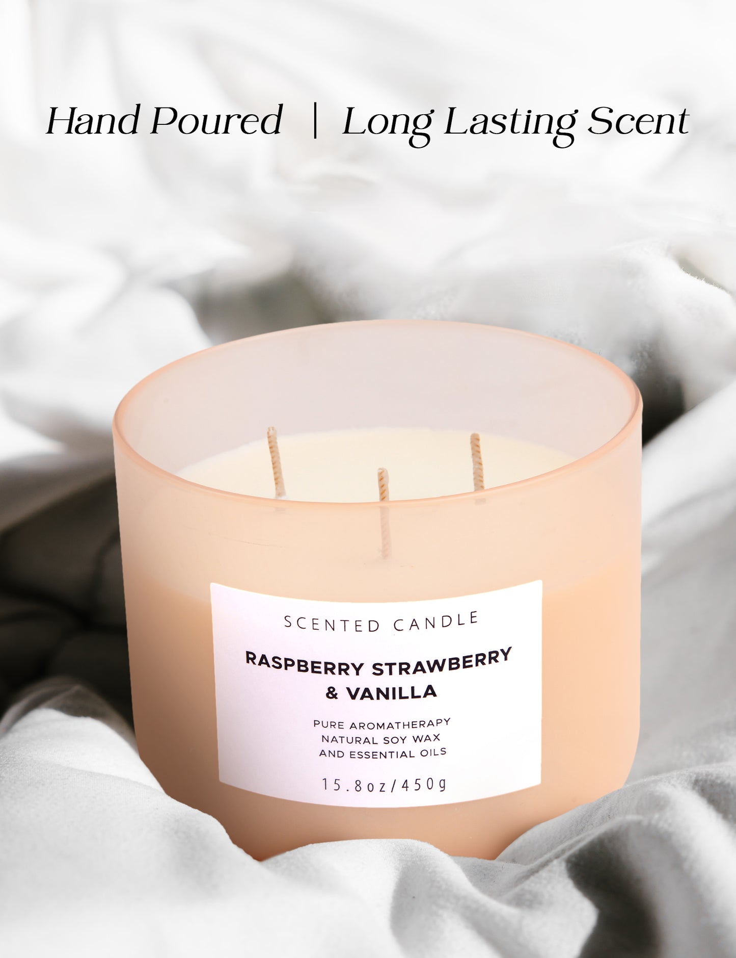 Raspberry Strawberry & Vanilla Soy Candle 3-Wick